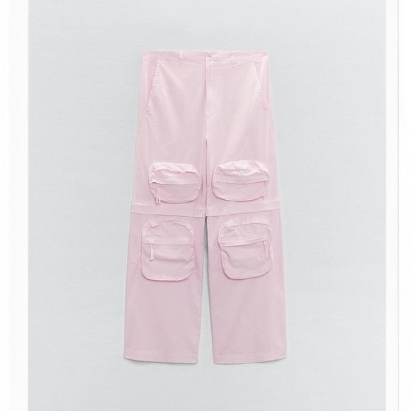 Zara Pink Convertible Cargo Pants Size 26 (US 2) - Picture 8 of 8